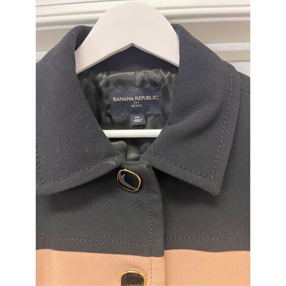 Banana Republic Black & Tan Colorblock Blazer sz PM - Picture 3 of 5
